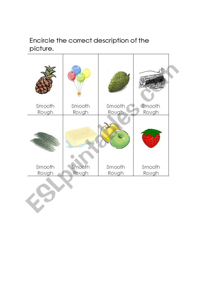 Smooth & rough worksheet