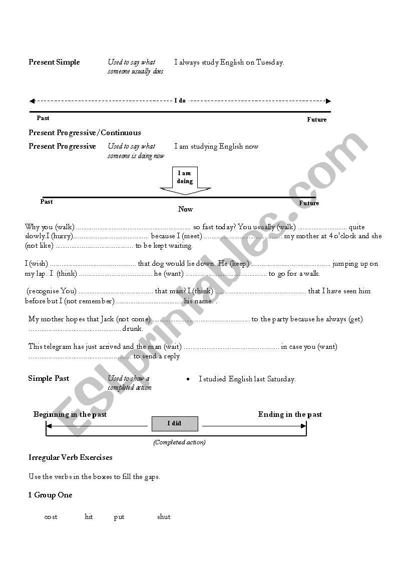 review of tenses worksheet