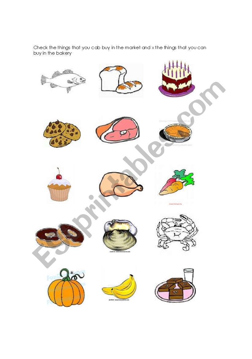 Things you can buy in the market & bakery