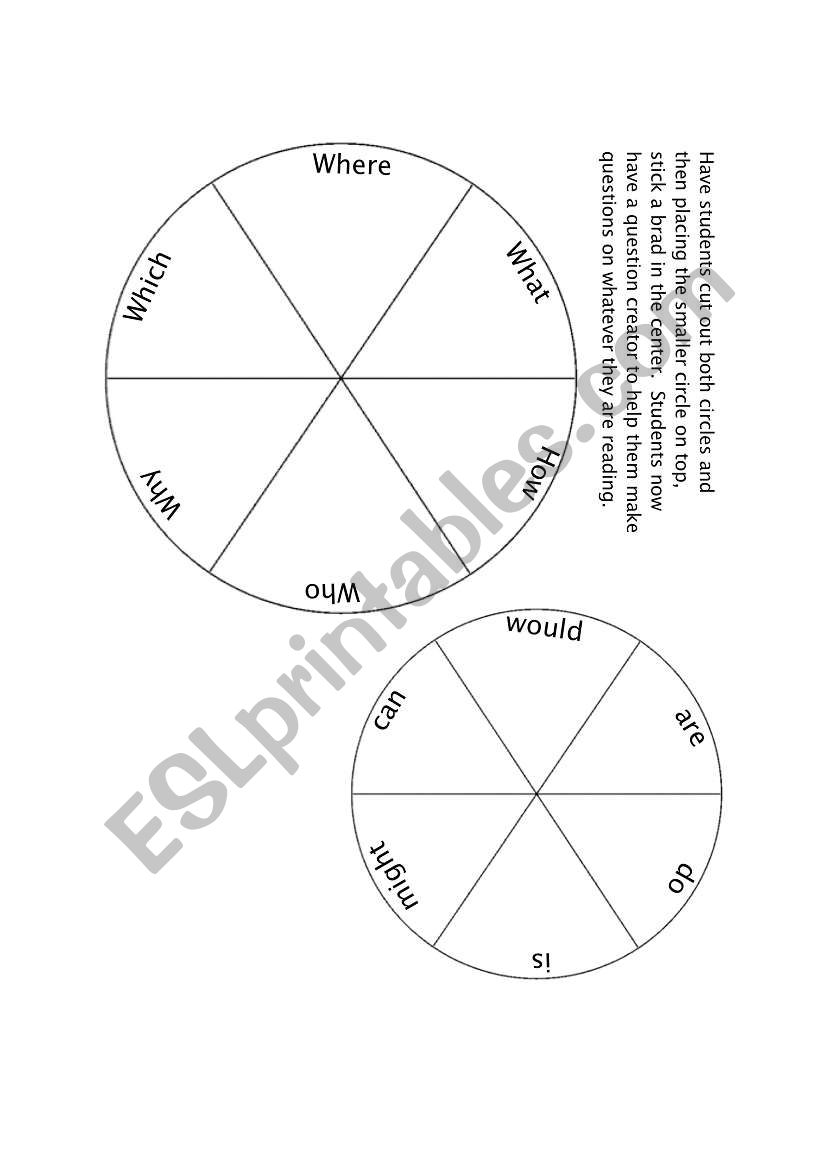 Question Spinner worksheet