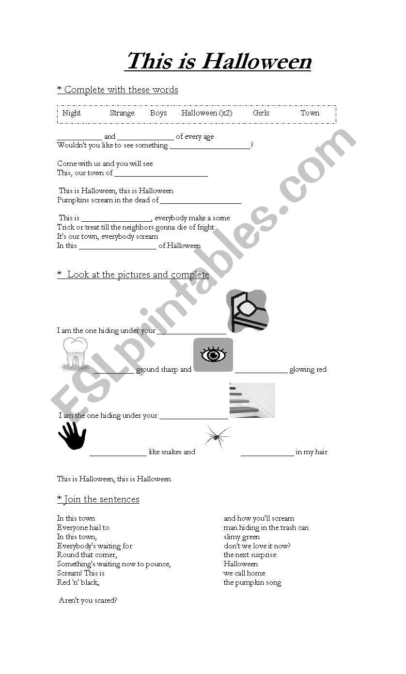 This is Halloween worksheet