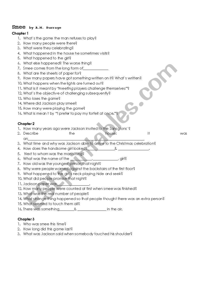 Smee comprehention questions chapter 1 and 2