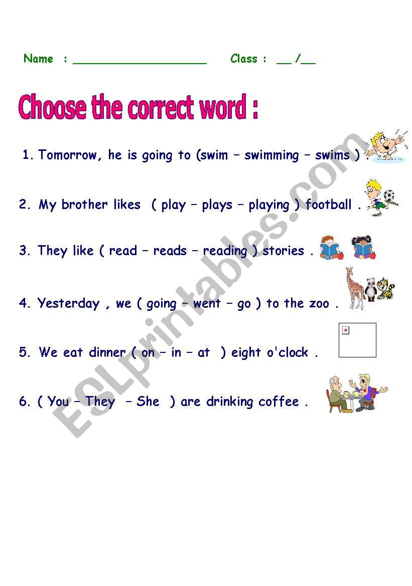 grammar choices worksheet