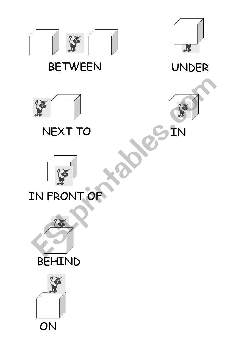 Flashcards: Prepositions of place