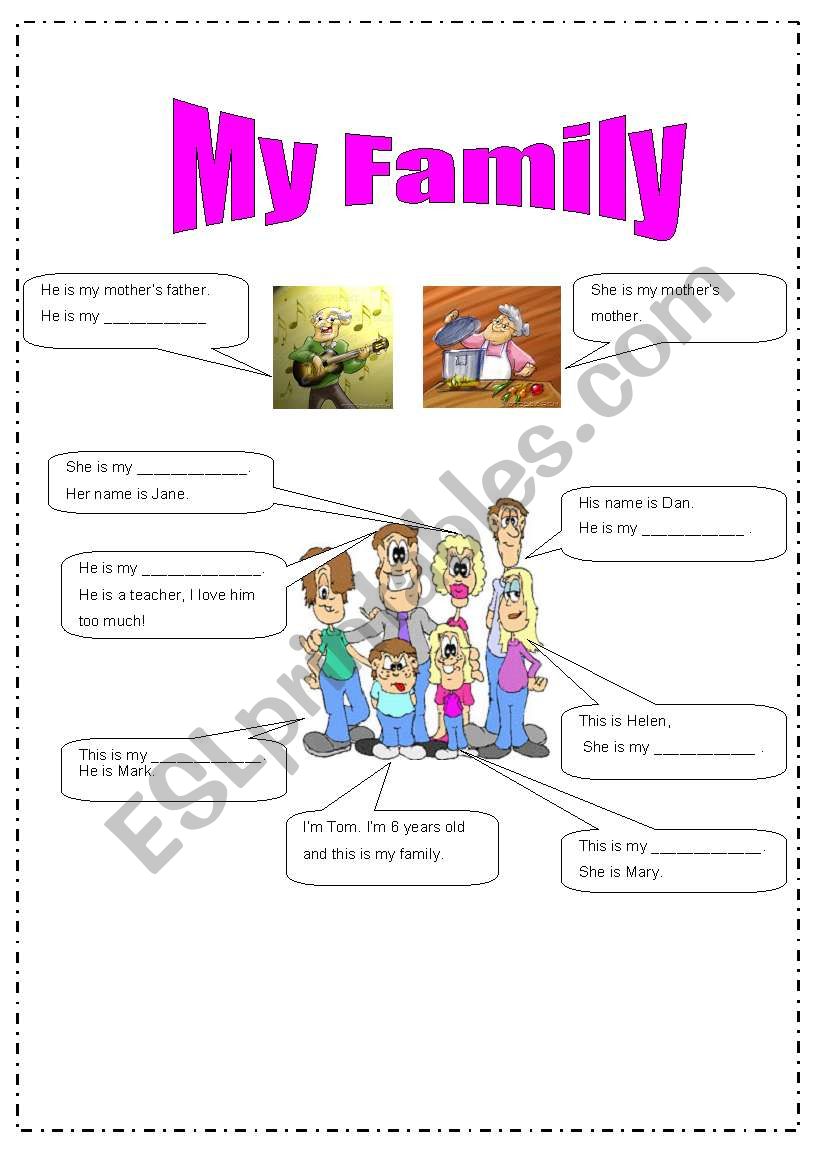 My Family worksheet