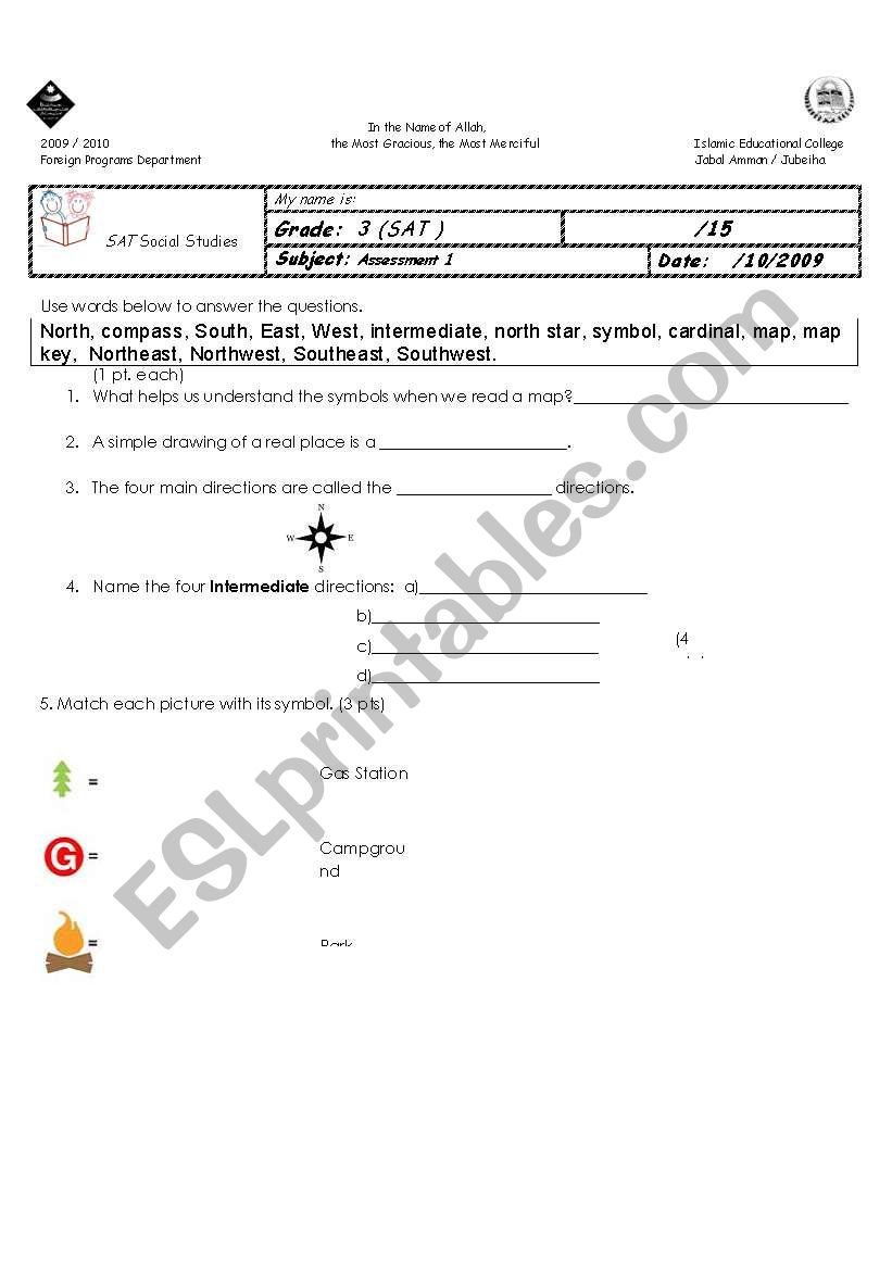 Arabian Peninsula worksheet