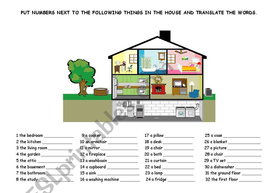 A house worksheet worksheet