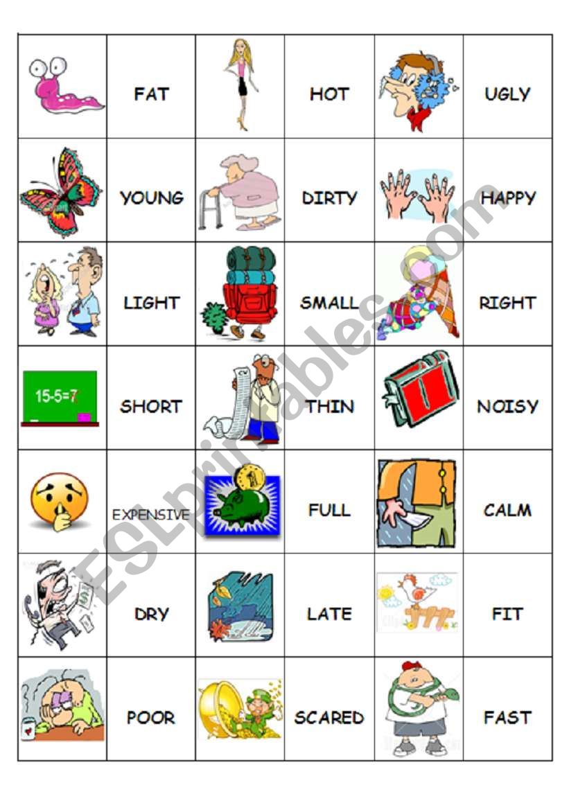 Domino Antonyms 1/2 worksheet