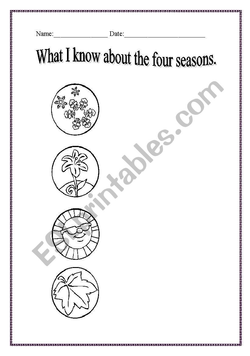 4 seasons facts worksheet