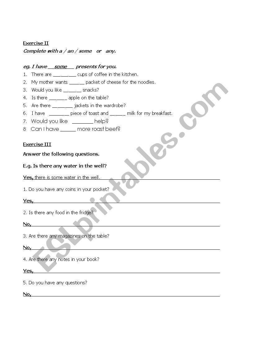 quantifiers and explanation of some/ any (continuted)