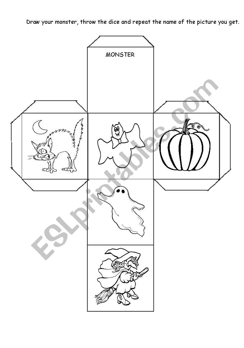 Halloween dice worksheet