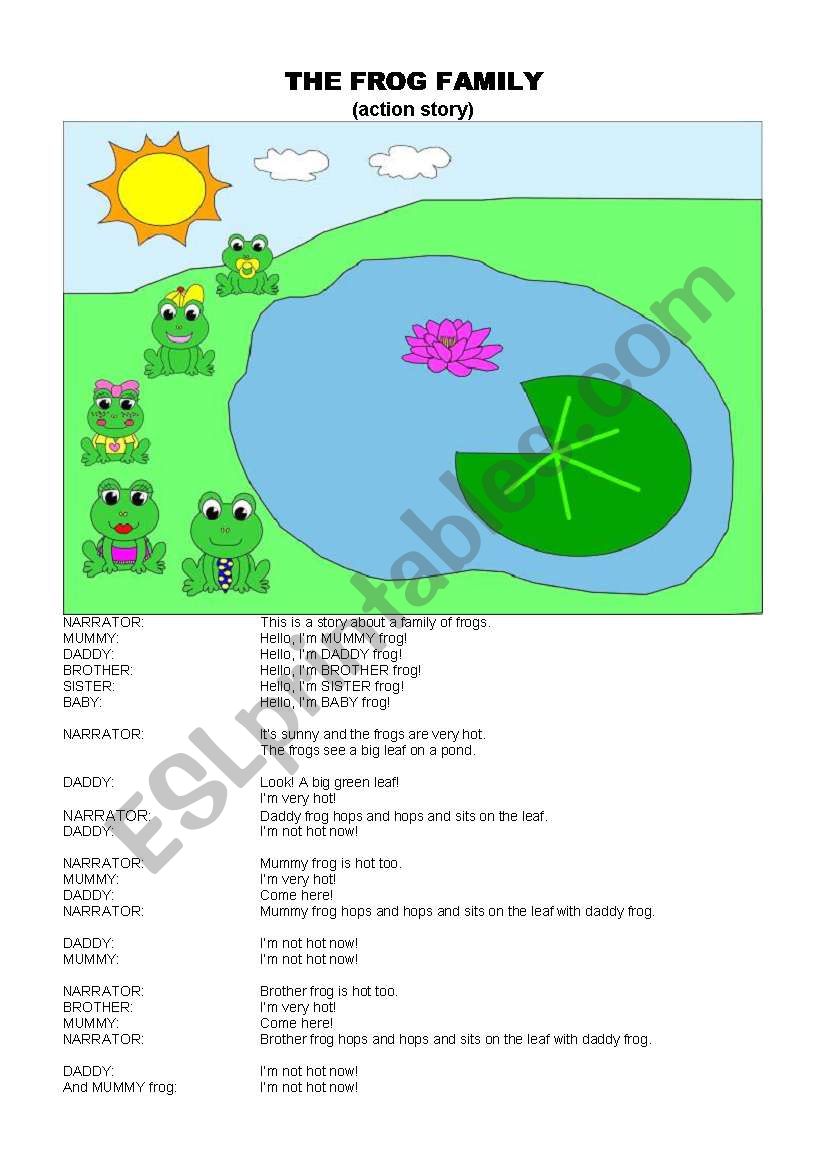 The family frog - STORY worksheet