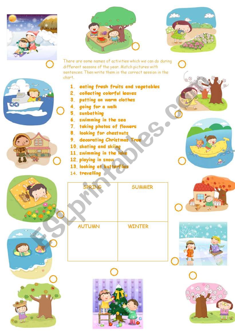 seasons worksheet worksheet