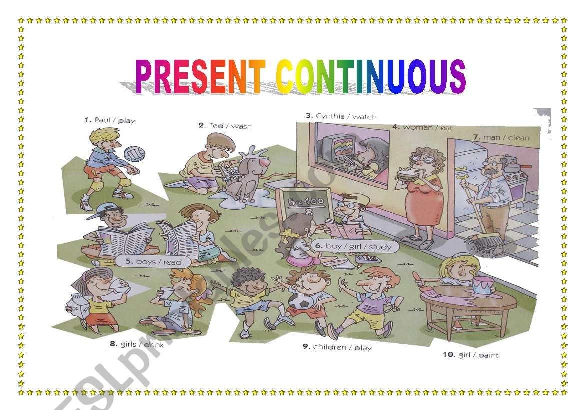 present continuous worksheet