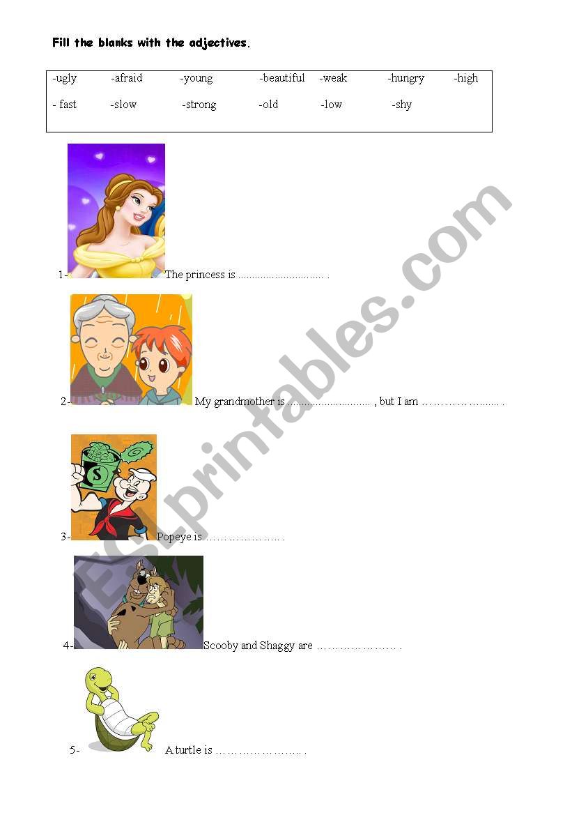 adjectives worksheet