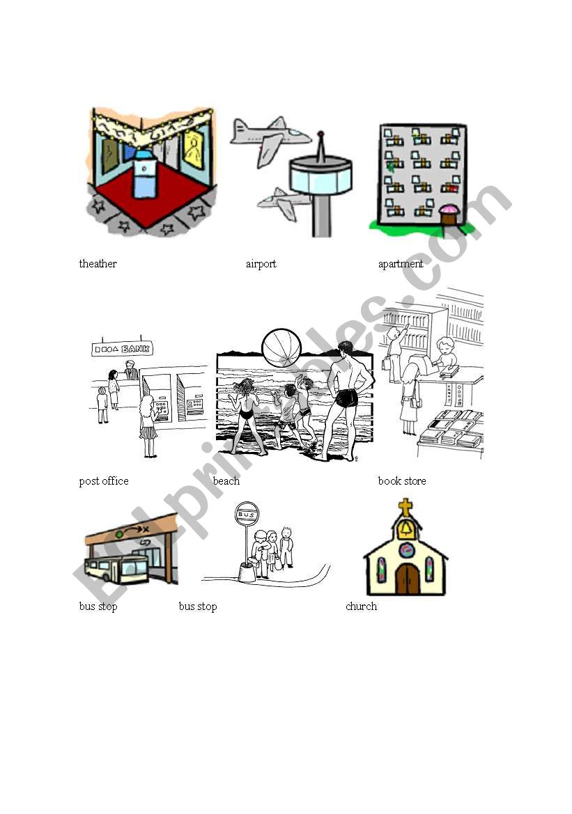Buildings & Places - Part 01 worksheet