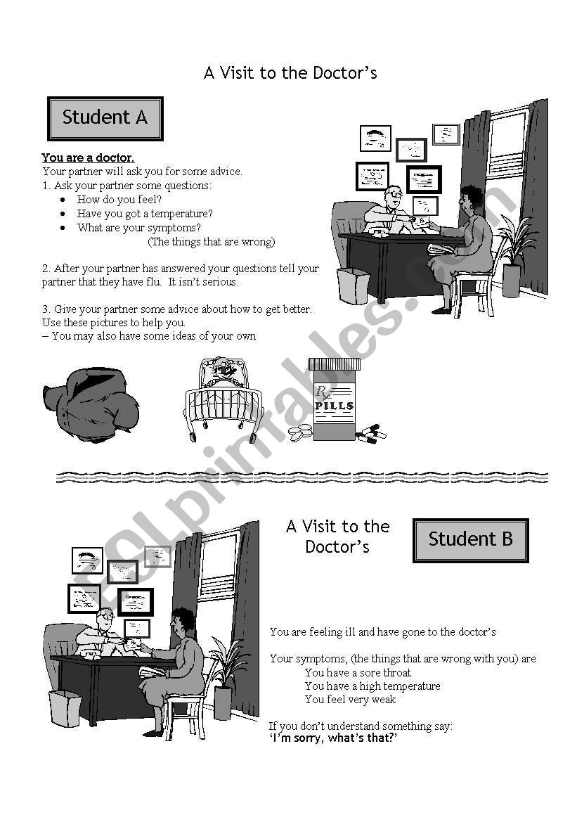 A VISIT TO THE DOCTORS worksheet