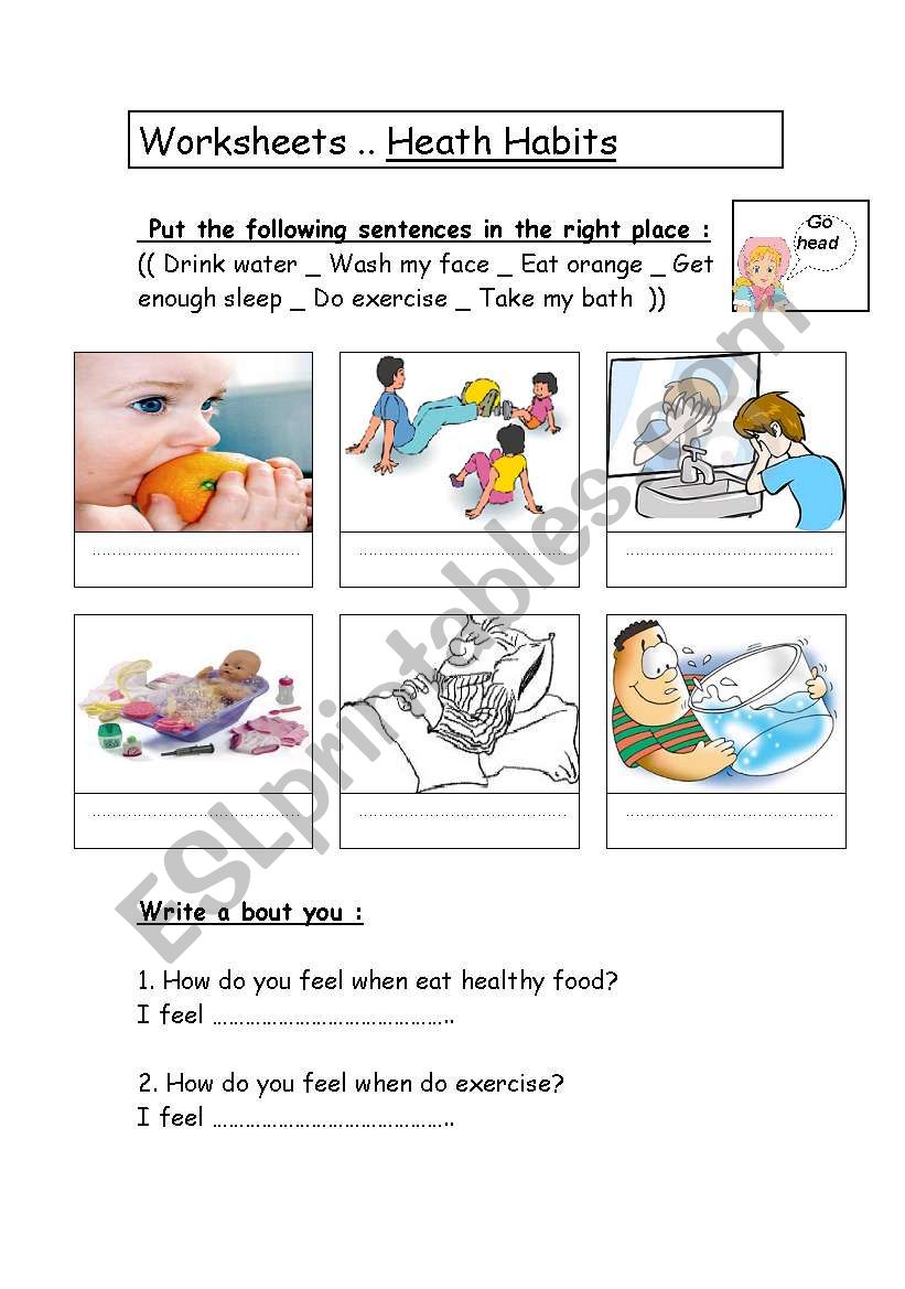 health habits worksheet