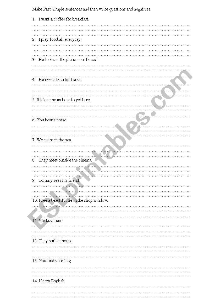 Past Simple  worksheet