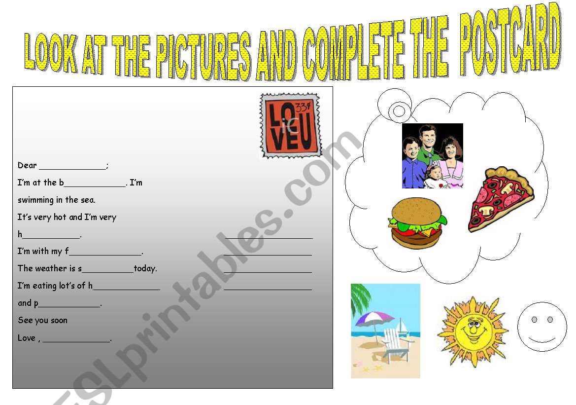 completing a POSTCARD worksheet