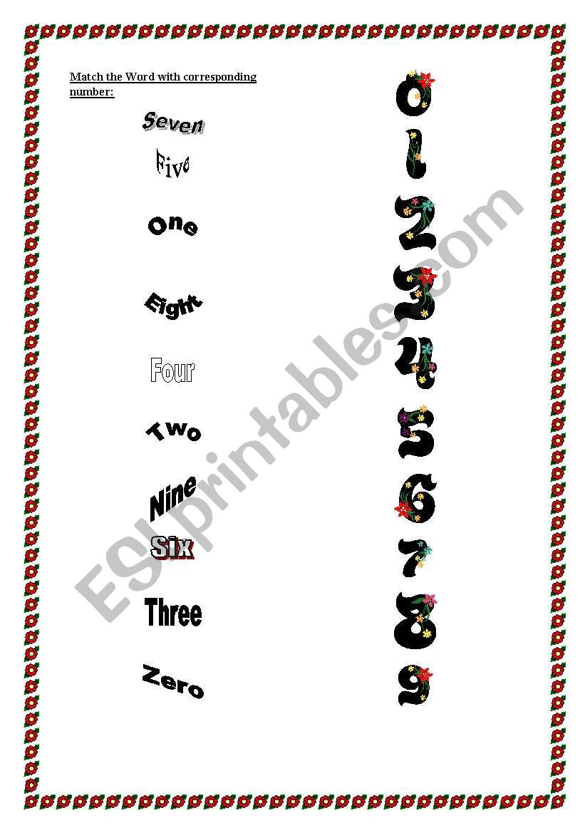 Number match worksheet