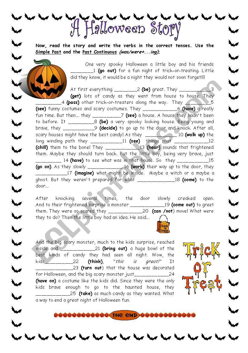 A  scary Halloween Story worksheet