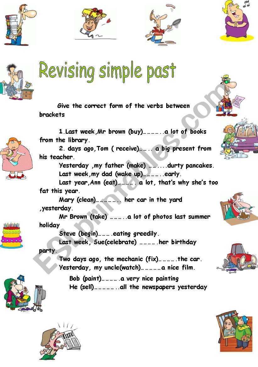 Revising simple past worksheet