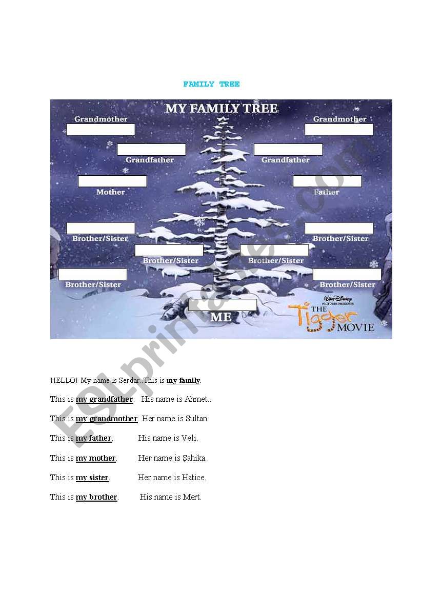 Family Tree worksheet