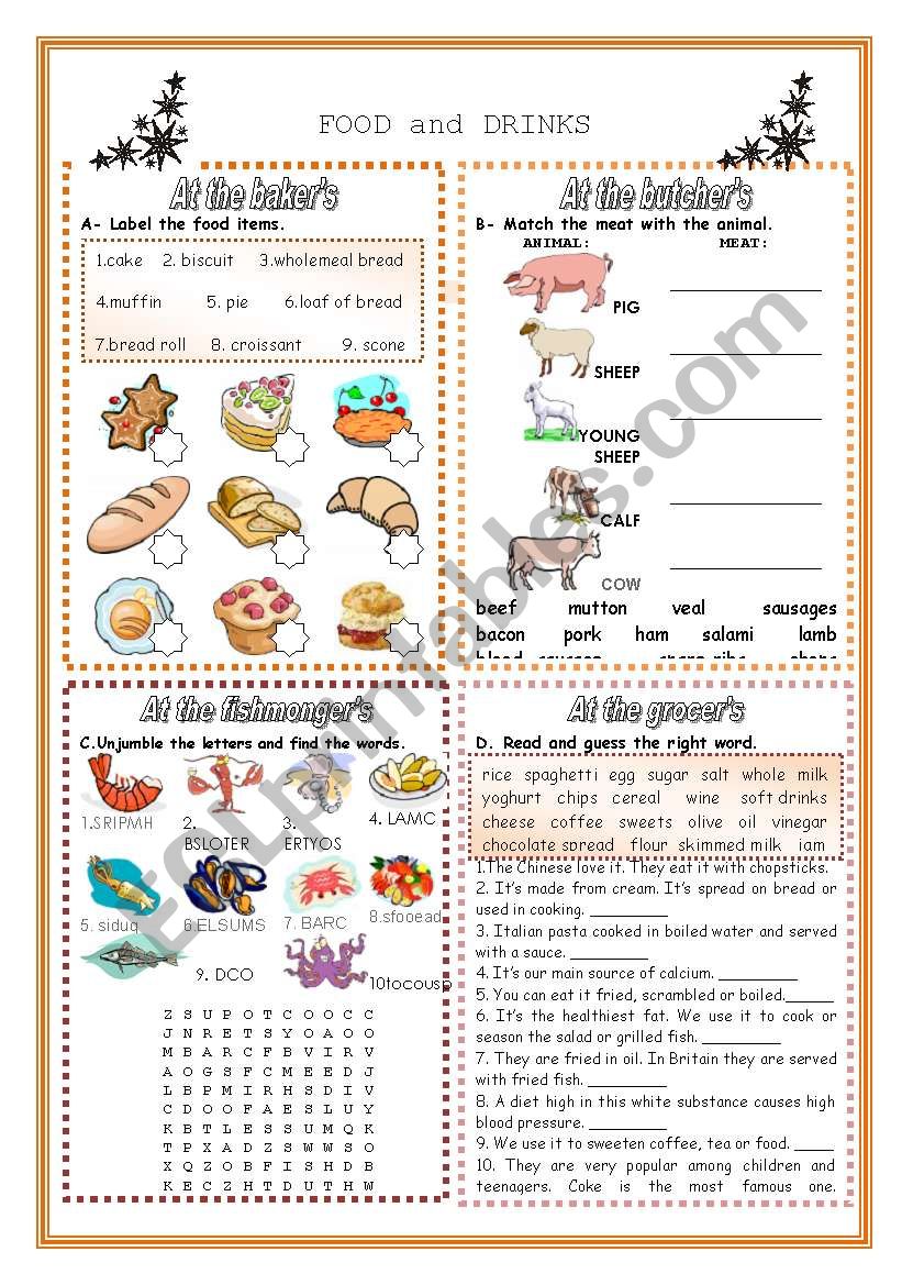 FOOD worksheet