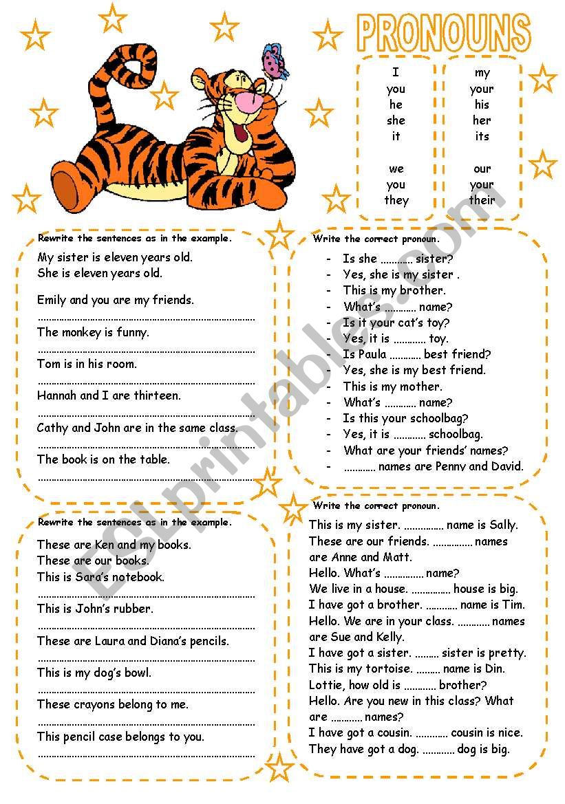 PRONOUNS worksheet