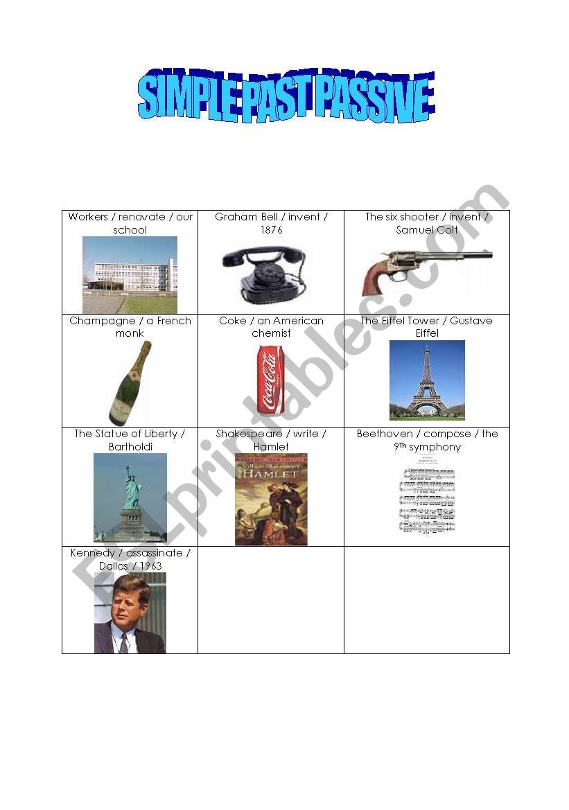 simple past passive worksheet