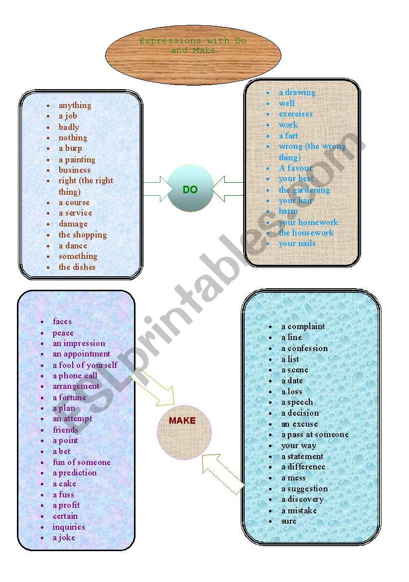 Expressions with Make and Do  worksheet