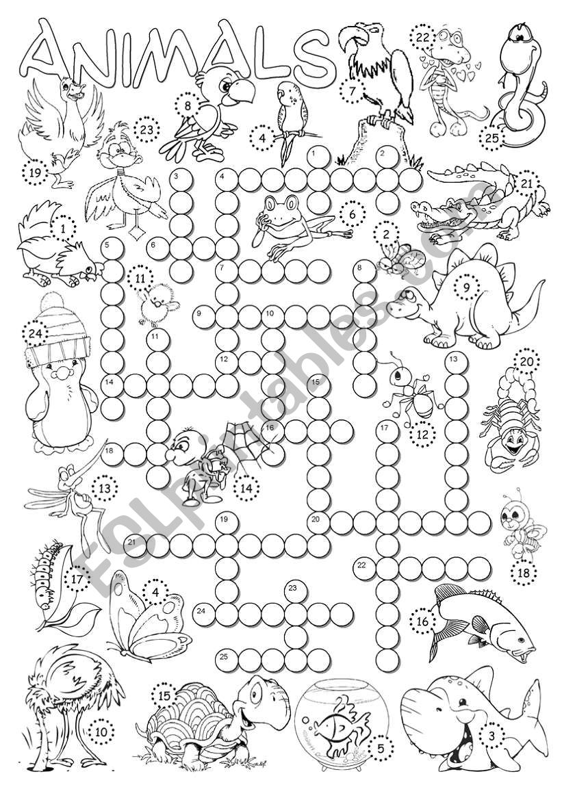 Animals Crossword worksheet