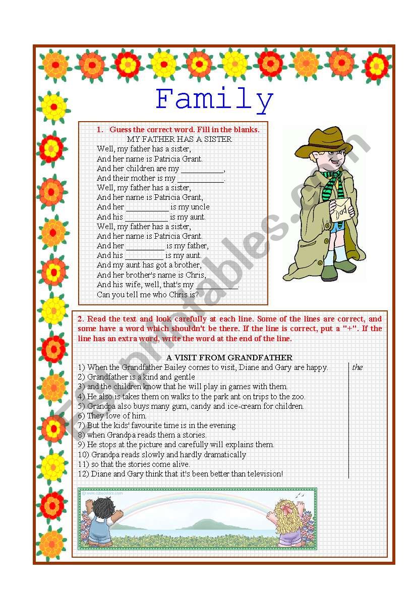 Family worksheet