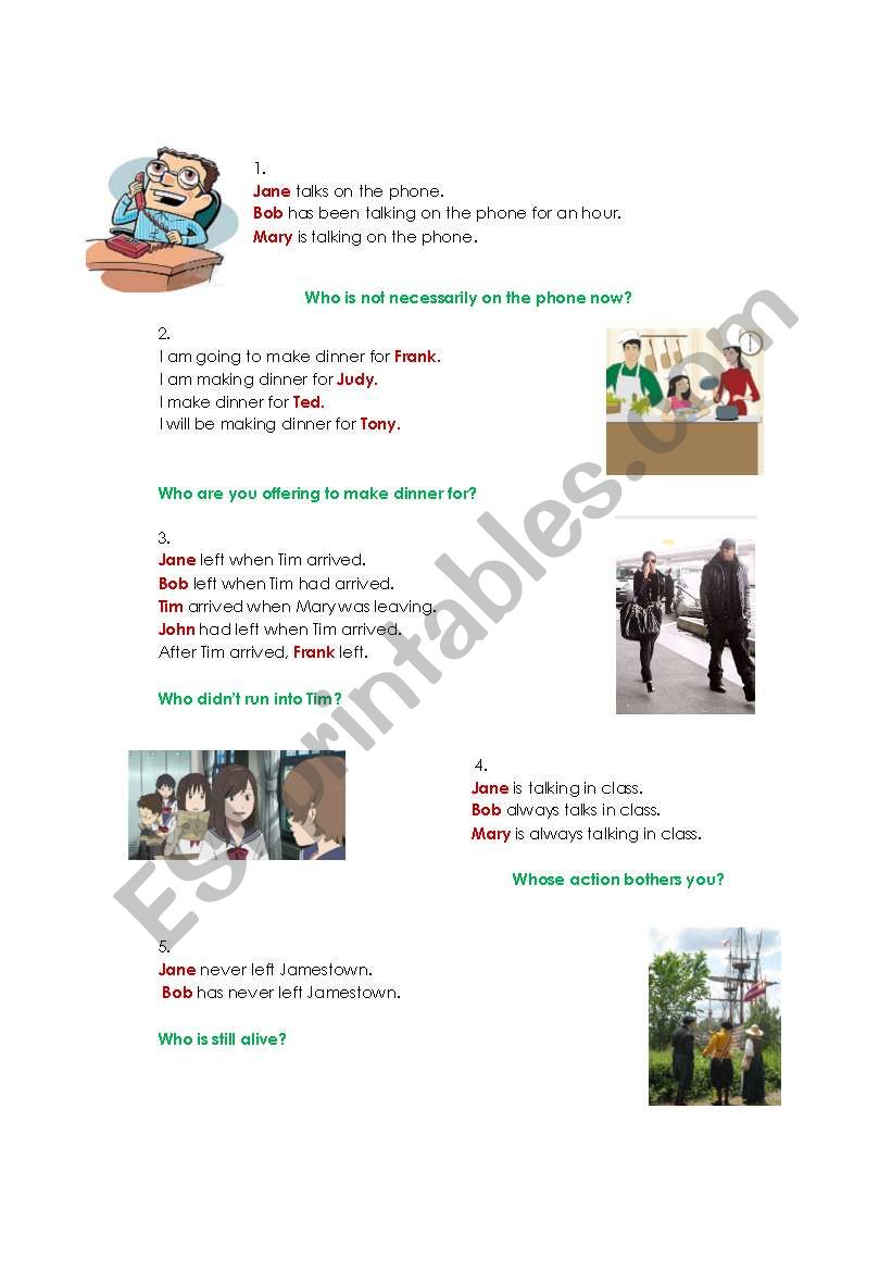 Grammar tenses practice worksheet