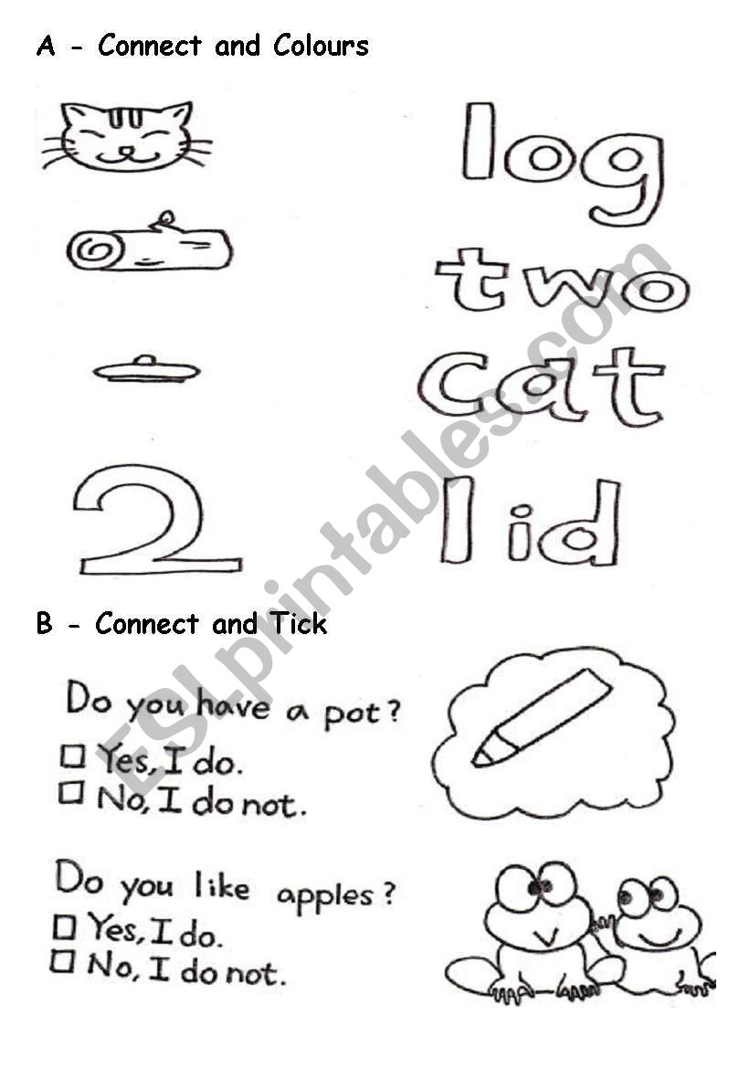 ConnectBTick and Colours worksheet