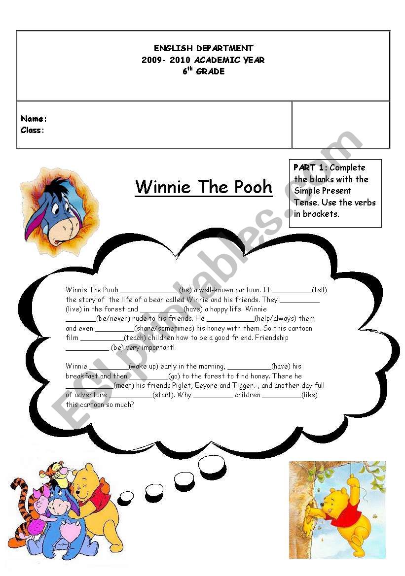 Seasons with Winnie the Pooh worksheet