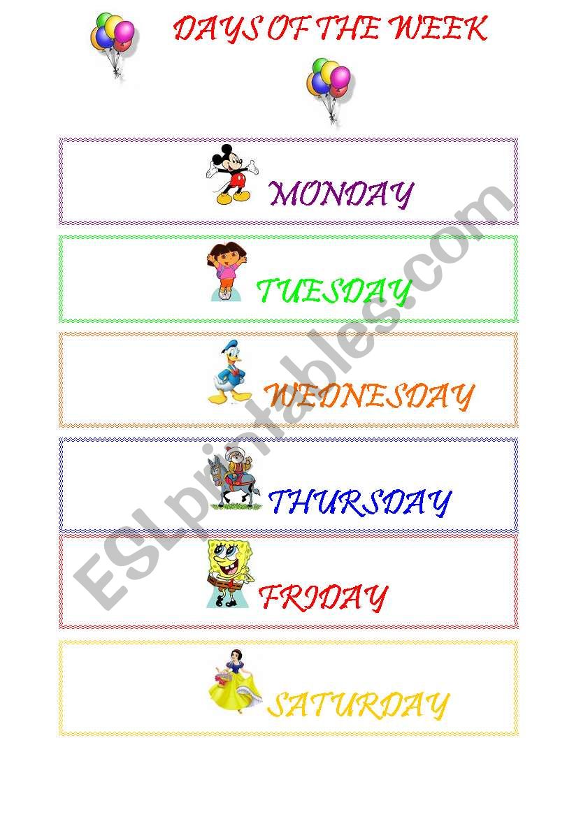 days of the week by deep05 worksheet