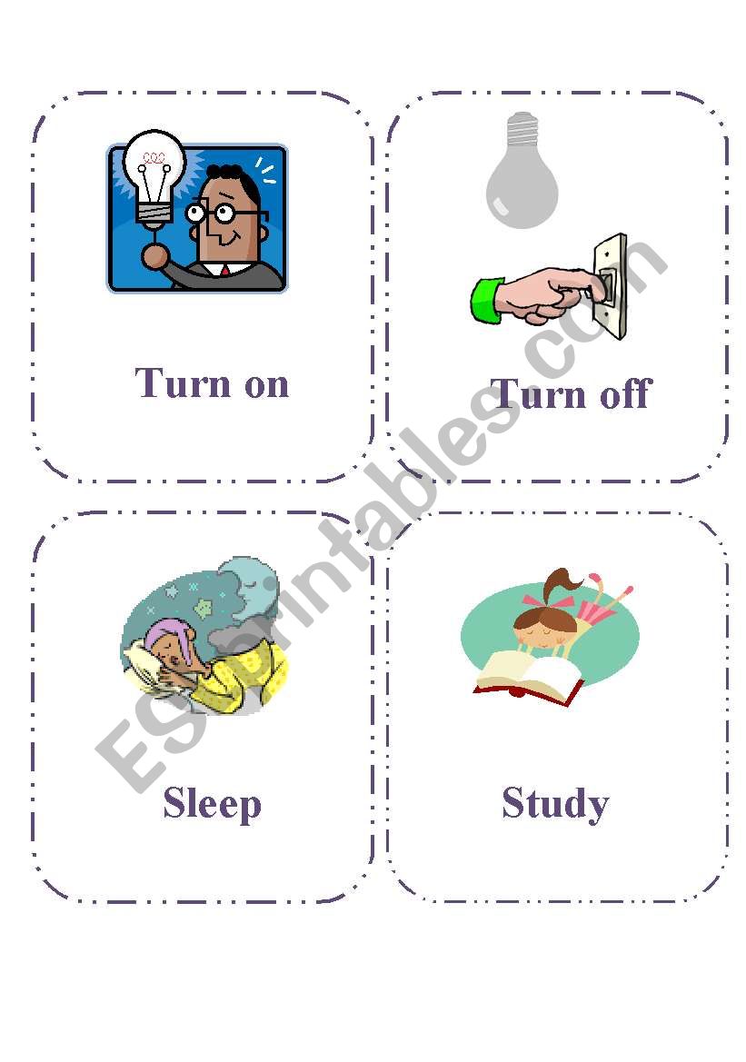 Verb cards / Speaking cards 3 pages 1