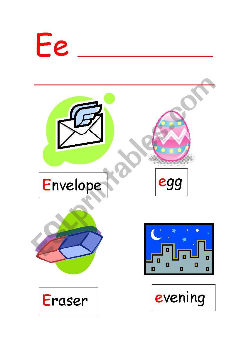 Letters and Sounds E F G H worksheet