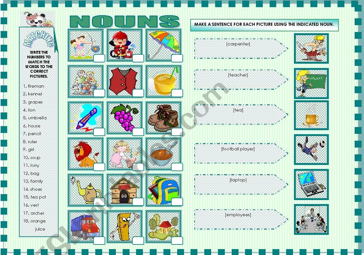 FUN WITH NOUNS - 2/2 worksheet