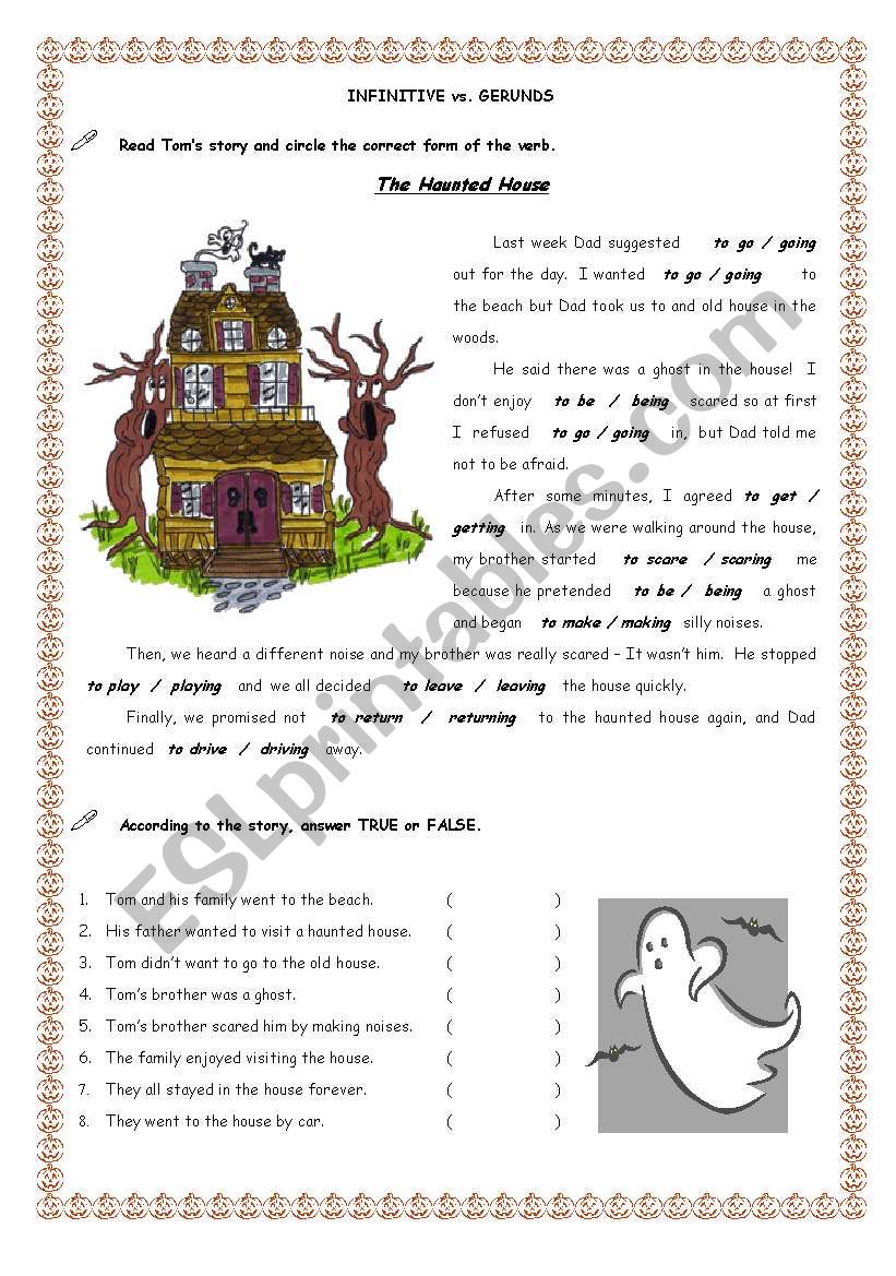 Haunted House worksheet