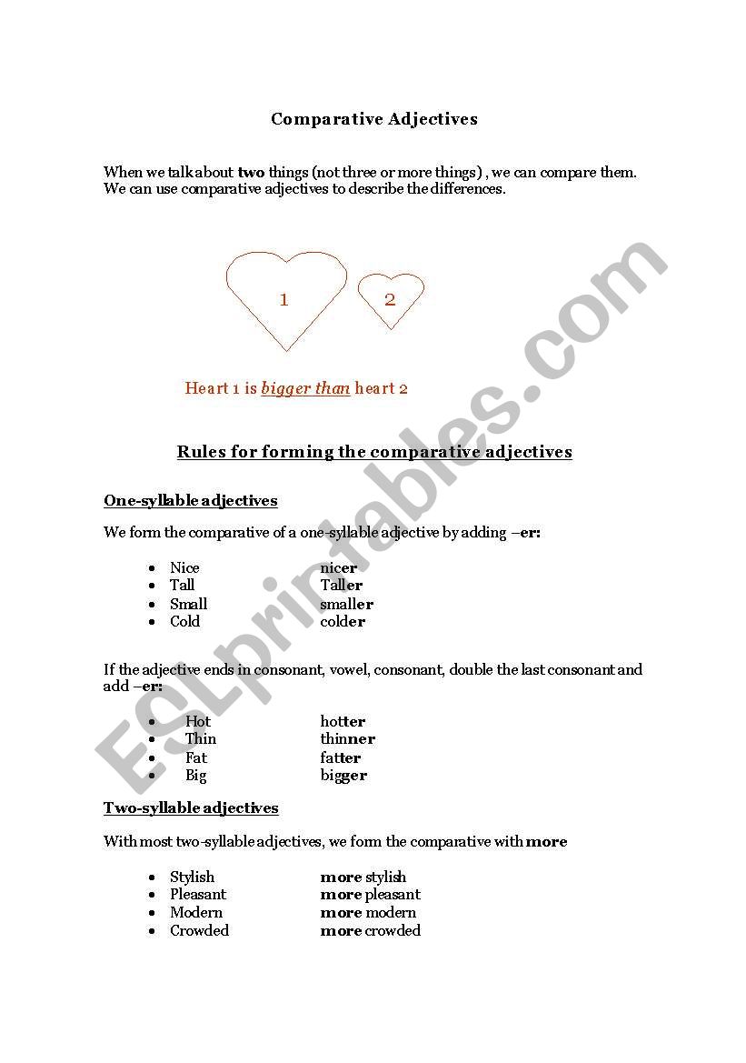 Comparative Adjectives worksheet