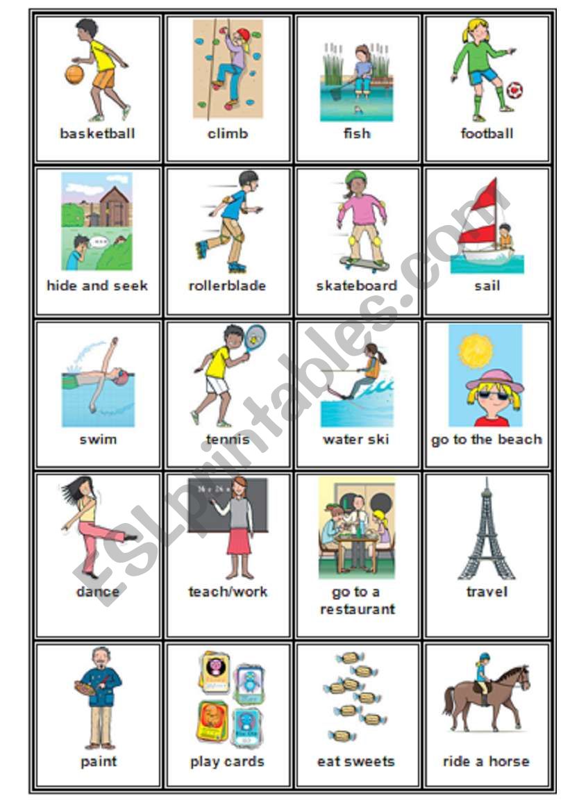 Action Verbs Cards 2 + Greyscale version
