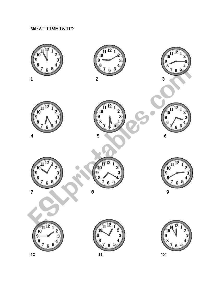 WHAT TIME IS IT? worksheet