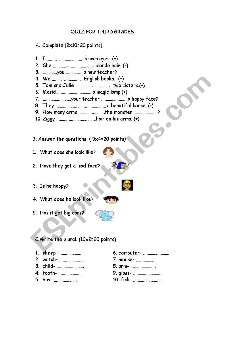 quz worksheet