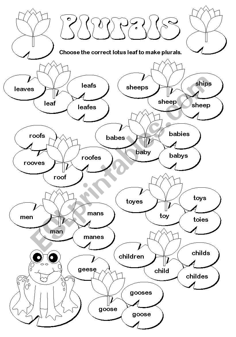 Plurals (editable) worksheet