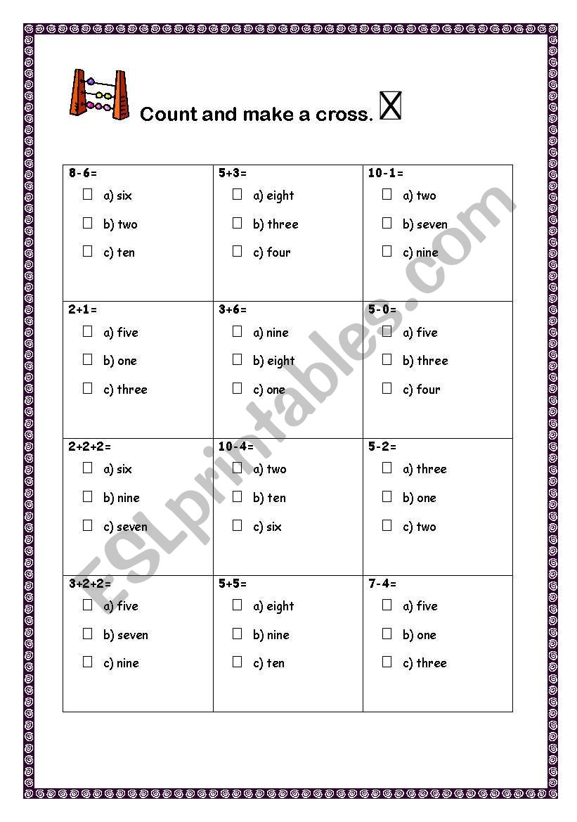 counting 1of4 worksheet