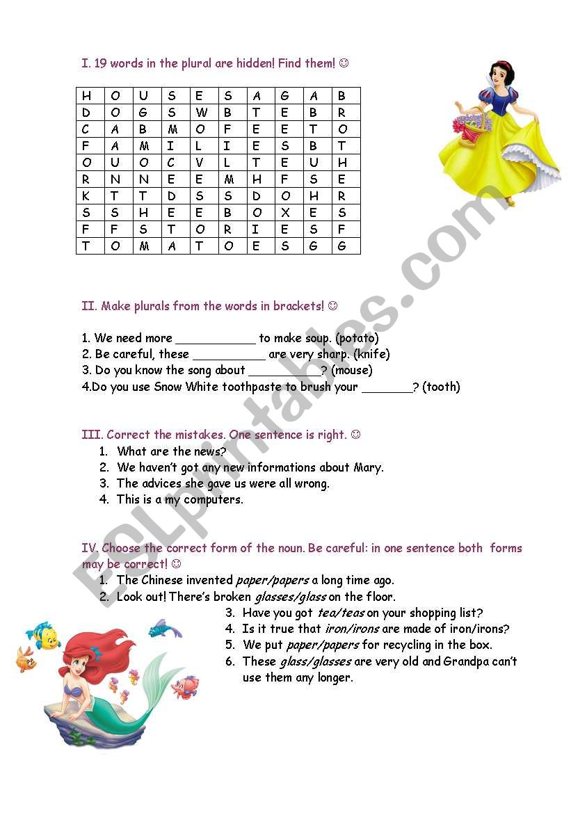 nouns-in-the-plural! worksheet
