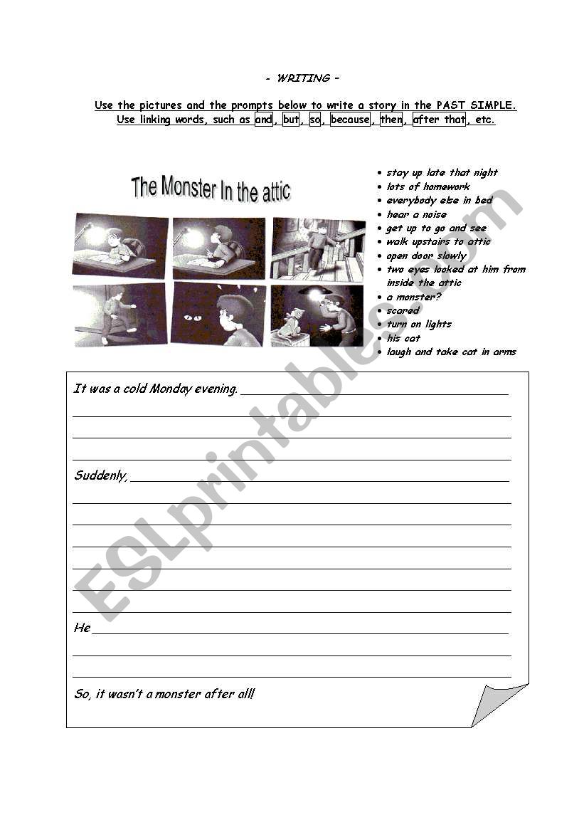 The monster in the attic! worksheet